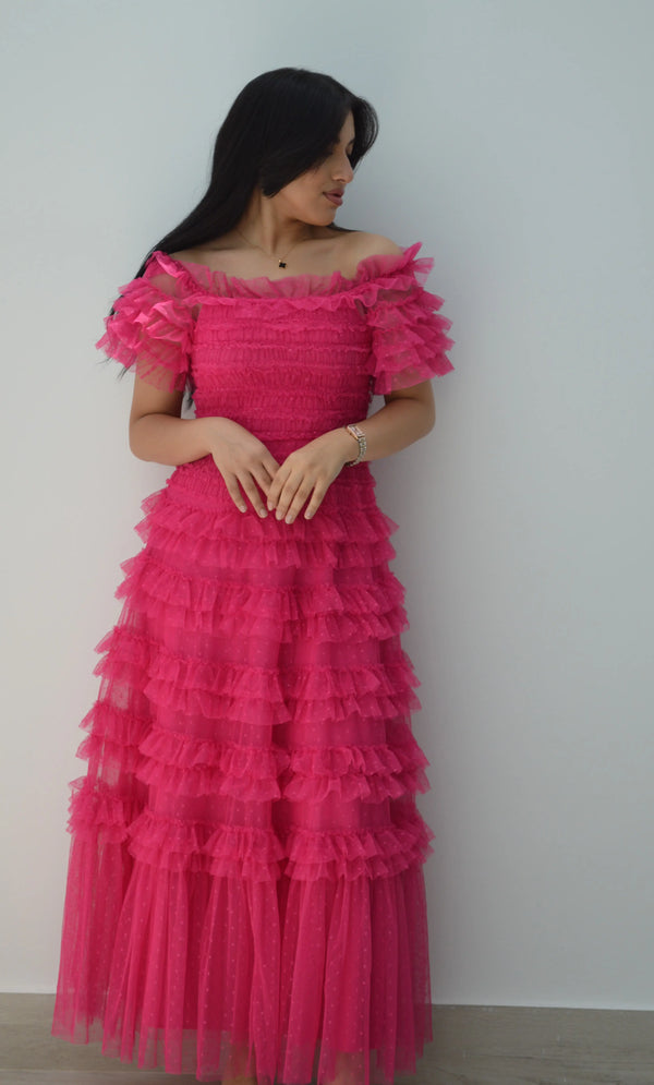 Fuchsia  Off Shoulder